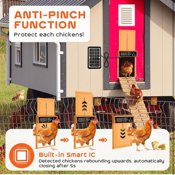 Asfrost Automatic Chicken Coop Door Solar Powered Orange 
NEVER OPENED - Picture 3 of 9